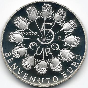 Welkom EURO 5 euro San Marino 2002 Proof